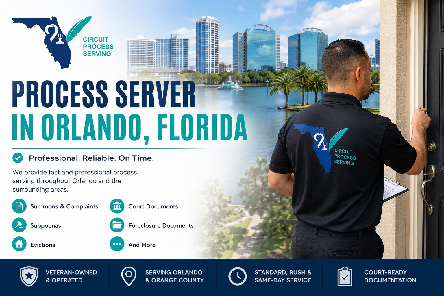 9th Circuit Process Serving professional delivering legal documents in Orlando, Florida