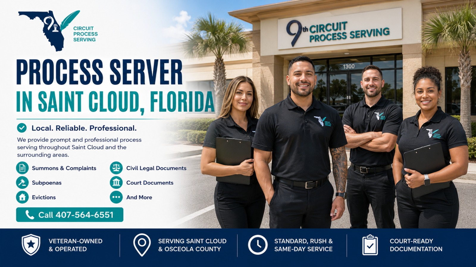 9th Circuit Process Serving team providing professional process serving in Saint Cloud, Florida